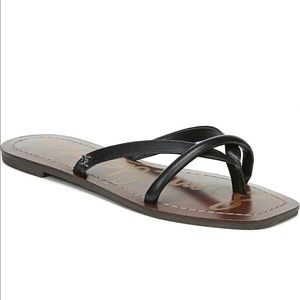 Sam Edelman 🖤 Abbey Flip-Flop Thong Sandals Black Leather - Size 8
